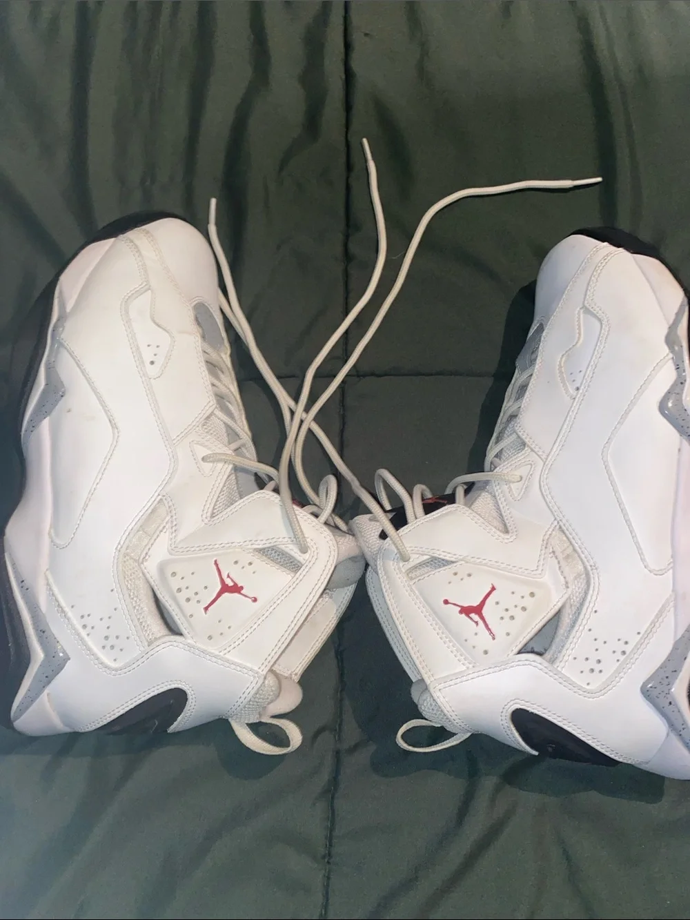 Men's White High-Top Air Jordan Sneakers with Black Accents
